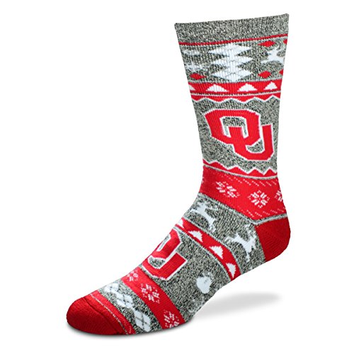 For Bare Feet NCAA Ugly Christmas Holiday Socks-Oklahoma Sooners