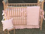 Seville with Scallops - Pink 5 Pc Quilted Crib Bedding Set