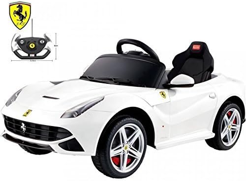 New 2015 Exclusive Sport Ferrari F12 12v Power Wheels, Electric Ride on Car, Toy with Remote Control - White