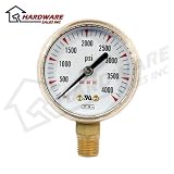 Forney 87727 High Pressure Gauge For Oxygen Regulators, 0-4,000 PSIG, 2 Face W/ 1/4 NPT