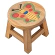 Hand-carved & Painted 'Butterfly' Children's Sitting Stool