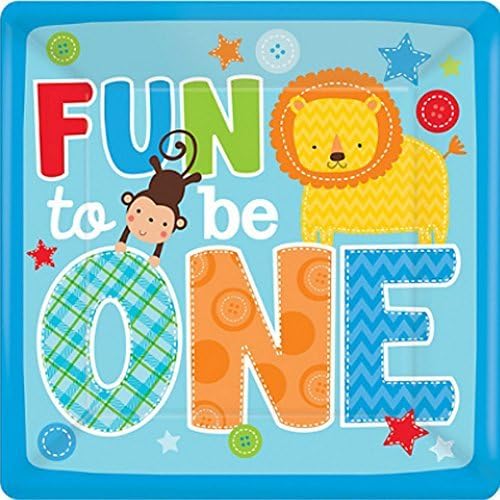 1st Birthday 'One Wild Boy' Large Paper Plates (8ct)