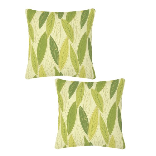 Strathwood 16-by-16-Inch Spun Polyester Pillow, Set of 2, Varina Wasabi