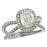 Cushion Cut (2.01ct) & Pave Diamond (.65ct) Eng. Ring