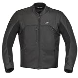 Alpinestars Helius Men's Leather Street Racing Motorcycle Jacket - Color: Black, Size: Large