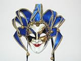 Royal Blue Venetian Carnival Joker Mask