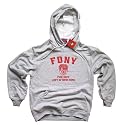 FDNY HOODIE, Officially Licensed New York Police Department Hooded Sweatshirt, Gray