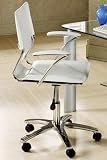 Adjustable Swivel Desk Chair Ivory Chrome