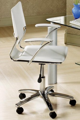 Adjustable Swivel Desk Chair Ivory Chrome