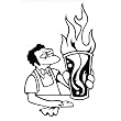 The Simpsons - Flaming Moe Cutout Decal