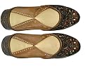 Indian Fashion-phulkari Zari Work Handcrafted Leather Casual Footwear for Women