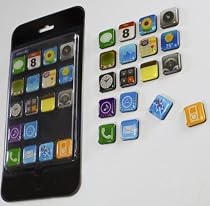 18 Apps Magnete für Kühlschrank / Magnettafel für Notizen, Kinokarten, Fotos - App Magnets