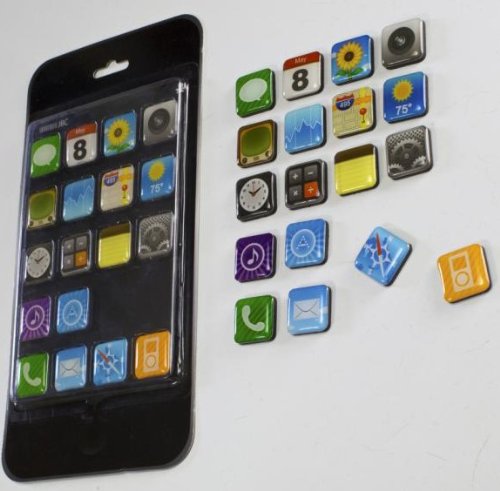 18 Apps Magnete für Kühlschrank / Magnettafel für Notizen, Kinokarten, Fotos - App Magnets