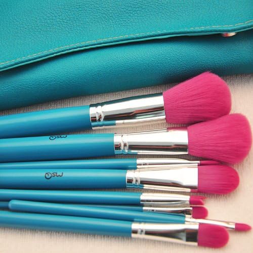 9pcs Professional Makeup Make up Cosmetic Brush Set Kit Tool with Leather Bag