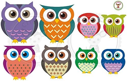 Owl Family Wall Decals, High Quality Fabric Kids Baby Nursery Room Wall Stickers - Sticks to Any Surface, Peels Off Clean, Reusable, Easy to Install