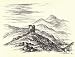 Pack of 4, 6 inch x 4 inch (14 x 10 cm) Gloss Stickers Dolbadarn Castle Llanberis North Wales