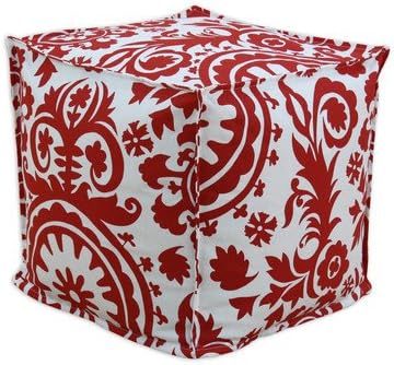 Chooty & CO Suzani Lipstick Seamed Beads Hassock, 17 by 17 by 17-Inch