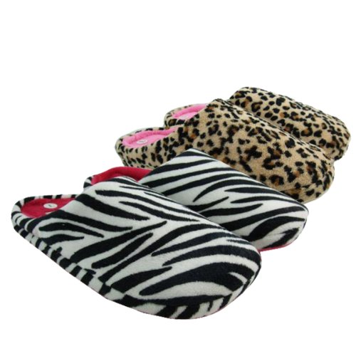 Ladies Animal Print Mule Mules Slippers Womens Size 3-8