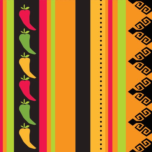 Creative Converting 16 Count 3-Ply Beverage Napkins, Fiesta Grande