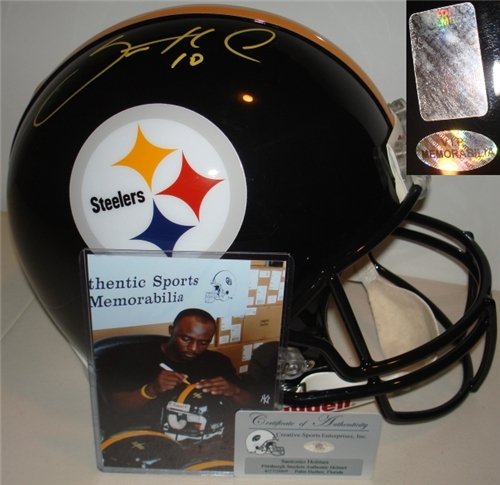 Santonio Holmes Autographed/Hand Signed Pittsburgh Steelers Authentic Helmet