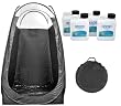 Professional Airbrush and Turbine Spray Tanning Tent Booth with Nylon Carrying Bag plus a FREE Ocean Sunless Tanning Solution Variety Samplers Pack (4 Solutions - 1 Pint Total)