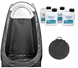 Professional Airbrush and Turbine Spray Tanning Tent Booth with Nylon Carrying Bag plus a FREE Ocean Sunless Tanning Solution Variety Samplers Pack (4 Solutions - 1 Pint Total)