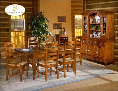 Home Elegance 1354-7 Rancho Collection 7 Piece Dining Room Set Pine Finish 