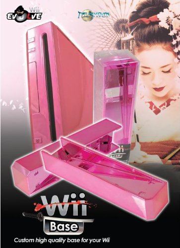 socle Wii base chrome rose Wii