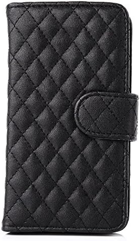 6 Plus Case,iPhone 6 5.5-inch Case, Waicmz Black Color Soft Leather Grid Crystal Pu Leather Wallet Case for Apple iPhone 6 Plus 5.5-inch and one gift