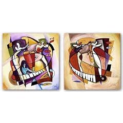 Wailing on the Sax und Stroking the Keys Satz von Alfred Gockel Kunstdruck