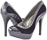 Qupid Mineral-20 Black Velvet Women Platform Pumps