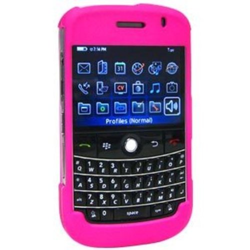 Amzer Rubberized Snap-On Crystal Hard Case for BlackBerry Bold 9000 (Hot Pink)