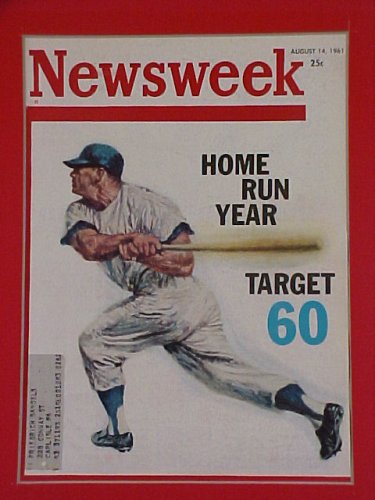 Mickey Mantle New York Yankees Year Of The Home Run August 14 1961 Newsweek Magazine Professionally Matted Cover 11 X 14 Inch Size Delivered Ready For Framing