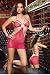 Sexy 2Pc Strappy Fishnet Halter Mini Dress Chemise With