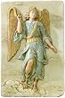 Archangel Raphael Pointing Upwards Wall Relief, Color