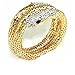 eKingstore Lady's Vintage Retro Punk Crystal Chunky Curved Stretch Snake Bracelet Nightclub Gold