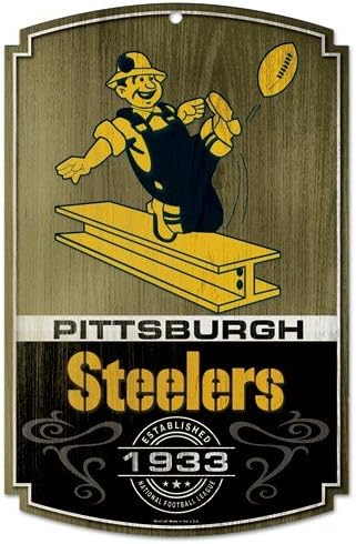 Pittsburgh Steelers Wood Sign - Established Style Quality Graphics Matte Finish Laminate Top