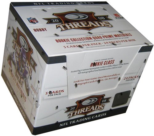 2008 Donruss Threads Football Cards Unopened Hobby Box (24 packs/box, 4 autos or jerseys per box!)