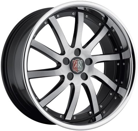 20" Roderick Rw4 Wheels 20x8.5 20x9.5 Black Brushed Face w/ Chrome Lip Infiniti Nissan 5x114.3