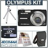 Olympus FE-350 W Digital Black Camera Kit, with 1 GB xD Picture Memory Card, Camera Bag, Table Top Tripod, EZ Digital Photography Guide Card