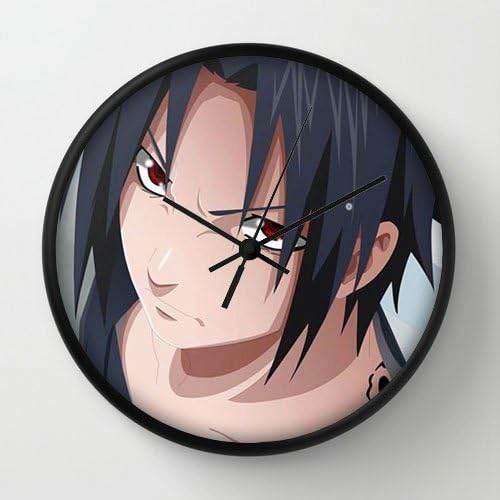 Uchiha Sasuke Naruto Shippuden Sharingan Black Frame 10 Inch Wall Decoration Wall Clock