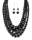 Young & the Restless ~ Genevieve Atkinson ~ Black Pearl Multi-strand Multi-row Beaded Beads Necklace