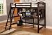 Twin Size Loft Bed with Workstation in Espresso Finish