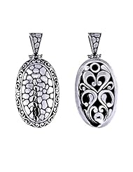 Sterling Silver Pendant with Plain Silver