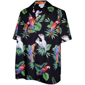 Parrots Hawaiian Shirt, Black