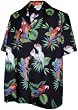 Parrots Hawaiian Shirt, Black