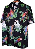 Parrots Hawaiian Shirt, Black