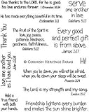 Friendly Kritters Scripture - Inspirational Words & Phrases Cling Mounted Red Rubber Stamp Set by Cornish Heritage Farms