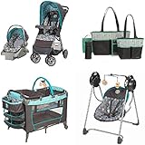 Baby Bundle, Travel System,Play Yard, Swing, Diaper Bag (Geo Pooh)