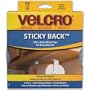 Velcro Sticky-Back Hook and Loop Fastener Tape, Roll, 0.75 inches x 15 feet, White (90082)